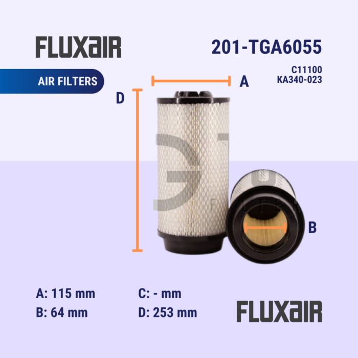 Fluxair - 5a - Air Filters - 201-TGA6055 (C11100) (KA340-023)